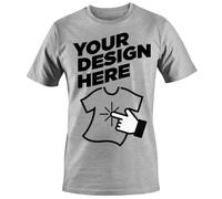 Unisex Custom Personalised Design Photo Image Text Name Printed T-Shirts Tees Top - Size XL - |Melange|
