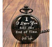 Unisex Customeized Pocket Watch Men I Love You Clock for Children's Day Kids Boy's Birthday Best Gifts Lover The Greatest Love Pocket Watch Best Gifts (Black)