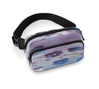 Unisex Cute Mini Zipper Everywhere Belt Bag with Adjustable Strap | Pansy Purple Oxford Blue Fanny Pack Fashion Waist Pack Minimalist Small Crossbody Bag for Men Women Travel Hiking