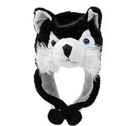 Unisex Cute Soft Fuzzy Wolf Plush Hat Cartoon Lovely Winter Cosplay Hat Windproof Stage Performance Props Parent-child Animal Hats With Ears For Adults Moving Ears For Kids Party For Adults For Women