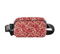 Unisex Cute Yellow Curves Waist Bag for Valentine's Day Red Multipurpose Travel Accessories with Adjustable Strap for Traveling Shopping Running Yellow Curves Valentine's Day Red, 8" x 5.3" x, Yellow