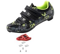 Unisex Cycling Shoes Size 14 Peloton Compatible - Mens Spin Shoes with Look Delta Cleats - Indoor Road Bikes SPD Clips, Green, 16.5 Women/15 Men