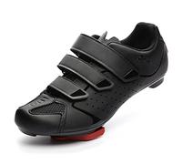 Unisex Cycling Shoes with Look Delta Cleats - Peloton Compatible Spin Shoes with SPD Clips - Indoor Shimano Road Bike for Men Women, Black, 16.5 Women/15 Men