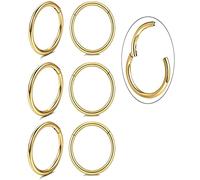 Unisex Dainty Tiny 18k Real Gold Plating Cartilage Huggie Hoop Earrings, 16G Surgical Steel Small Endless Hinged Hoops Earring for Earlobe Cartilage Helix Rook Daith Conch Nose Lip Body Piercing