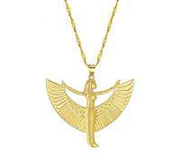 Unisex Dance Skirt Isis Goddess Pendant Necklace For Women Pewter Ancient Egyptian Jewelry Occult Deity Egypt God Choker Necklace fashion gifts