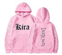 Unisex Death Note Hoodie L·Lawliet Yagami Light Hoodie Pullover Misa Amane Ryuk Cosplay Costume for Men Women Pink