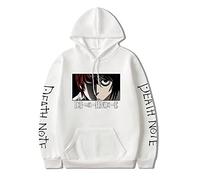 Unisex Death Note Hoodies Anime L·Lawliet Sweatshirt Cosplay Costume Long Sleeve Casual Pullover Hoodie White