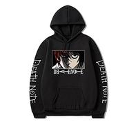 Unisex Death Note Hoodies Anime L·Lawliet Sweatshirt Cosplay Costume Long Sleeve Casual Pullover Hoodie Black