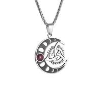 Unisex Delicate Stainless Steel Trinity Celtic Combined Gemstone Pendant Witch Moon Necklace for Women Irish Amulet Jewelry Gift hip-hop gift
