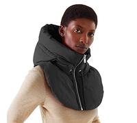 Unisex Detachable Collar Fake Collar Women Sleeveless Zip Up False Hooded Mock Collar Padded Lightweight Winter Detachable Half Vestcoat Black