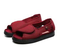 Unisex Diabetic Sandals Extra Wide Fit For Swollen Feet Summer Shoes Orthopedic Breathable Open Toe Soft Comfort Slippers Outdoor (Burgundy, Adult, Women, 5, Numeric, UK Footwear Size System, Wide)