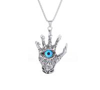 unisex Domineering Skull Hand Blue Devil Eye Dragon Claw Pendant Necklace Punk Gothic Rock Accessories Personalized Men's Gift