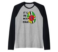 Unisex Dominica Top It's in My DNA Patriotic Dominica Flag Raglan Baseball Tee