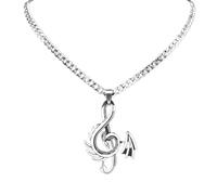 unisex Dragon Musical Note Creative Pendant Necklace for Women Men Silver Color Hip Hop Punk Necklaces Jewelry