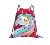 Unisex Drawstring Bag Love Uni-Corn Gym Backpack Eco Friendly String Sackpack For Adults Holidays Hiking 36X42Cm