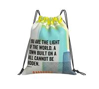 Unisex Drawstring Bag You Are The Light Contemporary Christianty Colorful Art Drawstring Backpack Premium Cinch Sack For Holidays Men School 36X42Cm
