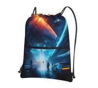 Unisex Drawstring Gym Bag Science Fiction Future Printing Yoga Bags Outdoor Beach Bag For Sports, Yoga, Travel