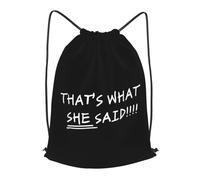 Unisex Drawstring Sport Bag That's What She Said, Foldable Gym Backpack, Comfortable String Sackpack, for Children Yoga 36X42cm