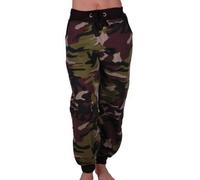Unisex Drawstrings Military Army Camouflage Green Cargo Casual Pants Trousers