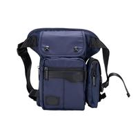 Unisex Drop Leg Bag with Faux Leather Man Belt Pouch Waist Pack Canvas Waterproof Design Casual Waist Bag Leg Bag Motorcycle Thigh Pocket(Blue)