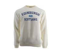 Unisex Edinburgh Scotland Sweatshirt, Applique Embroidery Design, XS-4XL, Available in Black, Blue, Off-White, Grey GPink andrey Navy (UK, Alpha, XS, Regular, Regular, Off White)
