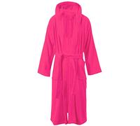 Unisex Egyptian Cotton Bath Robe 100 Percent Luxury Terry Towelling Dressing Gown Soft Hooded or Shawl Collar Housecoat Loungewear for Men and Women Super Absorbent Spa Robe Hooded Fuchsia One Size