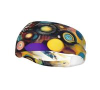Unisex Elastic exercise headband soft breathable Artificial Intelligence Brain Print sports sweatband for men or women