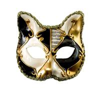 Unisex Elegant Mardi Gras Venetians Cats For Halloween Cosplay Accessory Vintage Masquerades Half Face Covering Venetians Masquerades