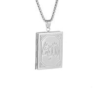 unisex Exquisite Photo Box Pendant Islamic Muslim Scripture Copper Necklace Men Women Religious Lucky Amulet Charm Jewelry Faith Gift Accessories