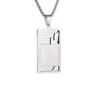 unisex Exquisite Virgin Mary Necklace Scripture Square Pendant Men's Women's Catholic Prayer Amulet Jewelry Gift Jewelry Accessories