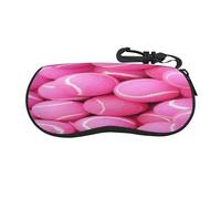 Unisex Eyeglass Case For Women, Compact Travel Sunglasses Holder For Men, Bright Pink Tennis Balls Glasses Case, Ultra-Light Slim Glasses Pouch, Scratch-Proof Eyewear Organizer For Hiking Office