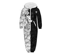 Unisex Family Matching Clothes Onesie Hoodie, Morbuy Child & Adult 3D Print Jumpsuit Stylish Printed Zip Playsuit Hooded Autumn and Winter Warm Pajama Sleepwear (XL (155-160cm),Lion)