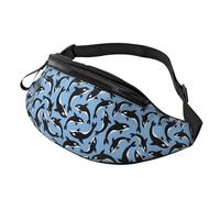 Unisex Fanny Pack Killer Whales Orca Bumbags Lightweight Travel Pack for Activities Workout Hiking 14X35Cm