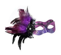 Unisex Feather Masquerade Mask Rave Holiday Party Half Face Eye Mask Men Women Sequins Lace Decoration Makeup Masks for Mardi Gras Halloween Carnival Prom & Fancy Dress Party
