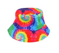 Unisex Festival Pride Reversable Rainbow Tie Dye Bucket Hat Summer