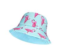 Unisex Fisherman Summer Festival Union Jack UK Flag Cotton Bucket Hat (One Size, Flamingo - Sky)