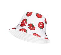 Unisex Fisherman Summer Festival Union Jack UK Flag Cotton Bucket Hat (One Size, Tomato White)
