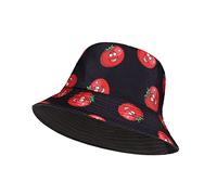 Unisex Fisherman Summer Festival Union Jack UK Flag Cotton Bucket Hat (One Size, Tomatto - Black)