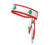 Unisex Flag of Lebanon Print Sports Head Tie Bandanas - Lightweight, Comfortable for Running, Yoga, Cycling & More