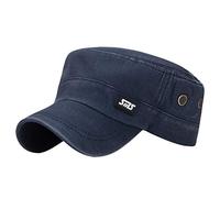 Unisex Flat Caps Washed Cotton Vintage Adjustable Military Cadet Army Caps Low Profile Everyday Training Baseball Hats for Men Women Navy