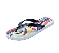 Unisex Flat Slim Flip Flops for Women Men Flower Print Graffit Non-Slip Soft Sole Clip Toe Jelly Sandals Comfortable Fashion Elegant Beach Summer Swimming Pools Thong Slippers (Black, 5)