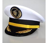 Unisex Flight Airline Captain Uniform Eaves Pilot Hat Civil Aviation Cap Aviator Security Staff Professional Cosplay