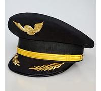 Unisex Flight Airline Captain Uniform Eaves Pilot Hat Civil Aviation Cap Aviator Security Staff Professional Cosplay