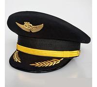 Unisex Flight Airline Captain Uniform Eaves Pilot Hat Civil Aviation Cap Aviator Security Staff Professional Cosplay