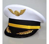 Unisex Flight Airline Captain Uniform Eaves Pilot Hat Civil Aviation Cap Aviator Security Staff Professional Cosplay