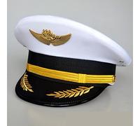 Unisex Flight Airline Captain Uniform Eaves Pilot Hat Civil Aviation Cap Aviator Security Staff Professional Cosplay
