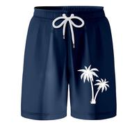 Unisex Floral Vacation Shorts - Bright Orchid & Lily Print, Soft Cotton Blend, Loose Fit, Worn for Sightseeing or Casual Beach Days, 2-8 Years#g Dark Blue