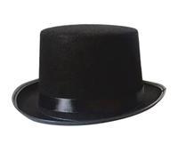 Unisex Formal Magician's Hat - Black Felt Wide Brim Top Hat for Cosplay, Halloween & Show