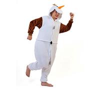 Unisex Frozen Olaf Snowman Onesie Fancy Dress Costume Hoody Pyjama Sleep wear Carnival Costume XL(height 180cm-190cm)