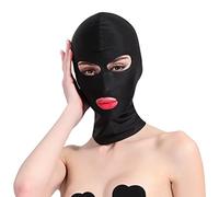 Unisex Full Cover Hood Mask Elastic Breathable Head Mask Sexy Balaclava Opened Mouth Show Eyes Face Cover Hood Headgear for Adult Couple Game Halloween Cosplay Costume Carnival Night Club Role Playing